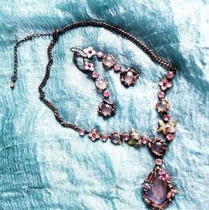 Flower Jewelry Set (earrings & necklace)